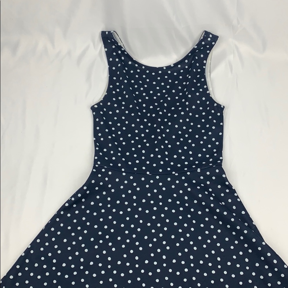 Navy and White Polka Dots Mini Dress